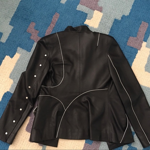 asymmetrical  black lambskin jacket XS - Picture 2 of 11